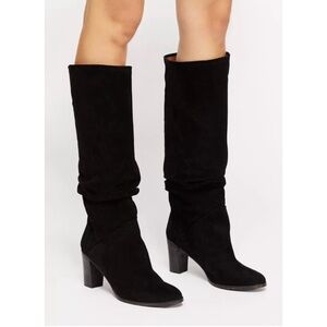 Free People Tennison Tall Black Suede Boot-sz 39
